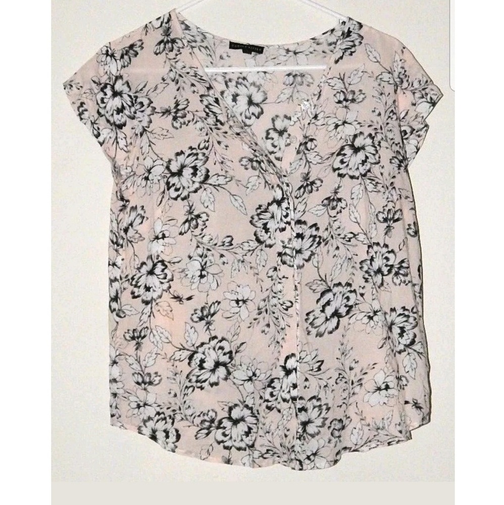 Carole Little Size Small Floral Pink Button Down 